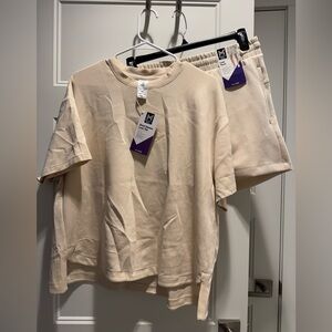 Bundle of Member's Mark Cream Short Sleeve Luxe Tee & Shorts